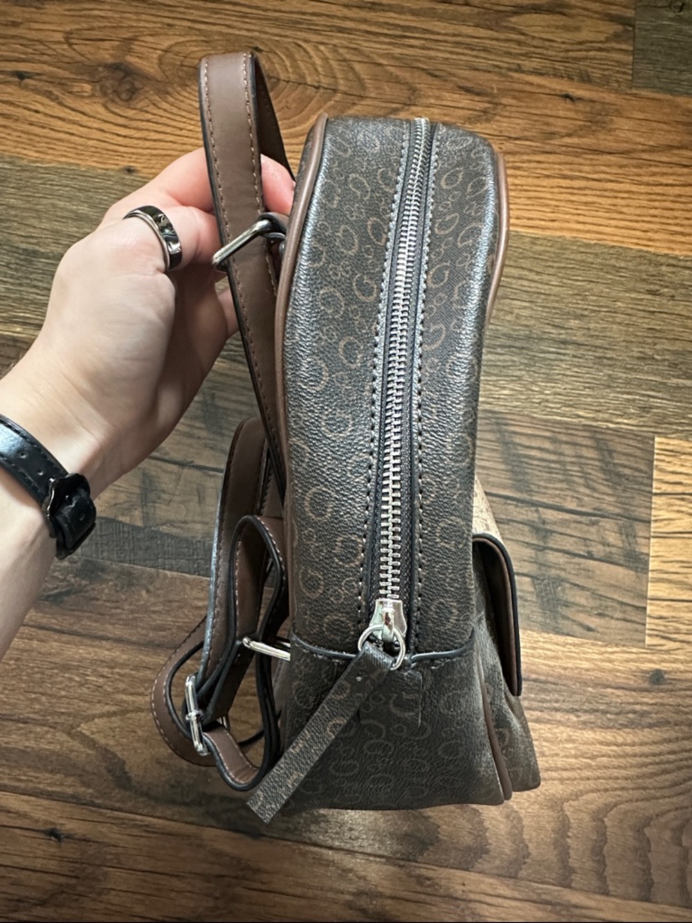 Guess Two-Tone Brown Backpack - Picture 3 of 6